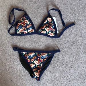 Navy floral bathing suit Bikini